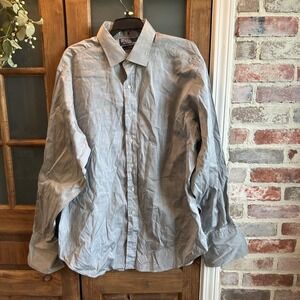 Polo Ralph Lauren Mens Shirt 17.5 Gray Philip Button Down‎ Pinpoint Oxford